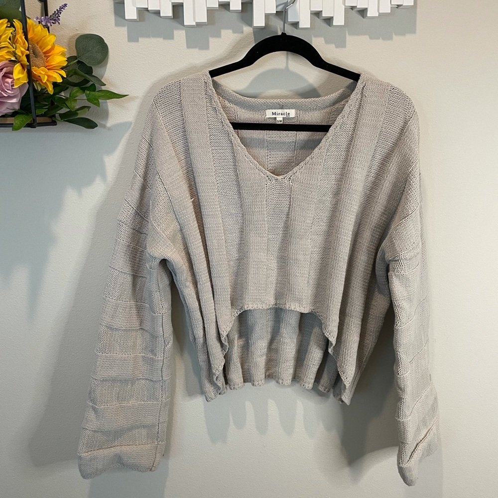 Light Grey Cropped Sweater